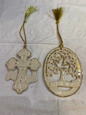 Lenox Christmas Ornament Set Of 2 New