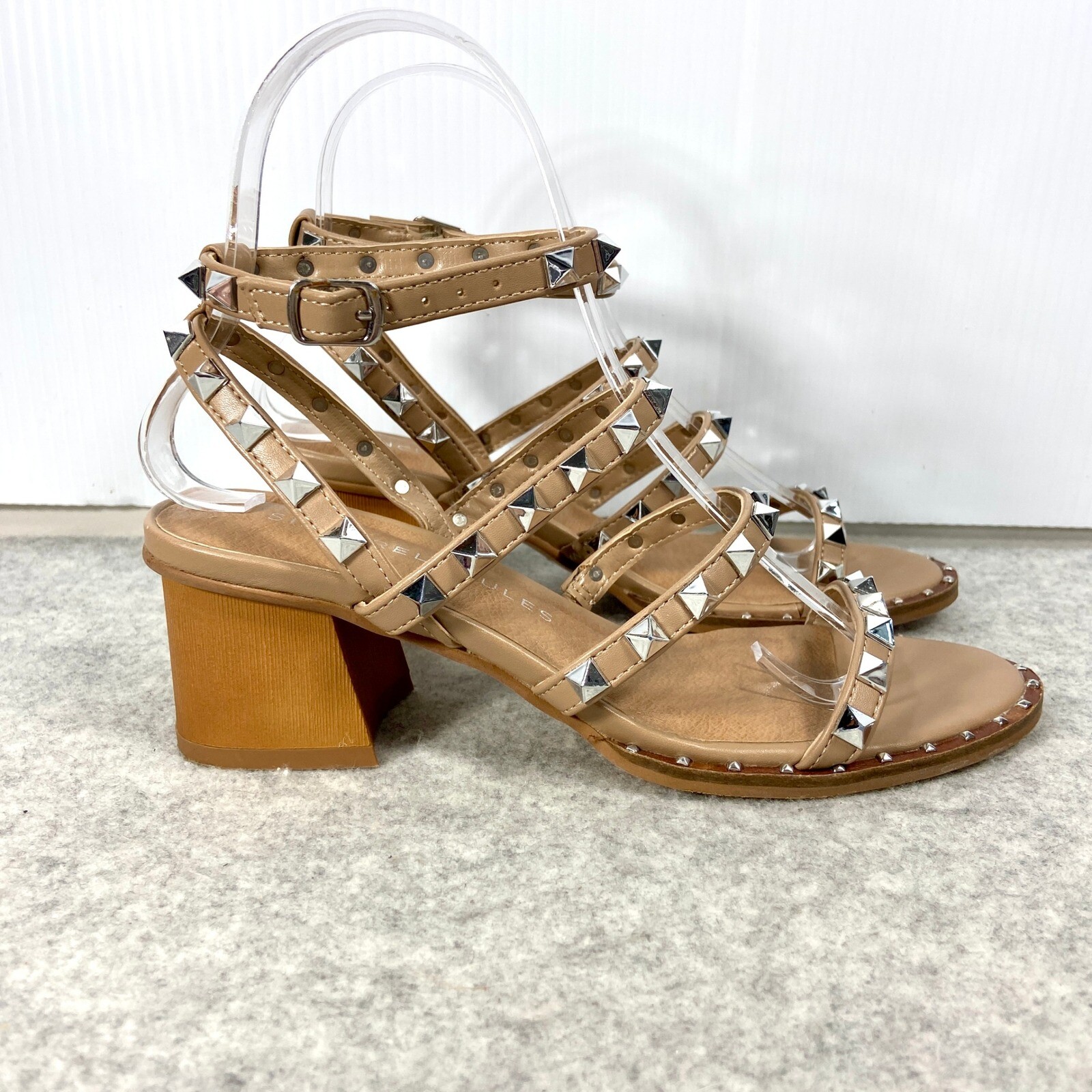 APL Sinceramente Jules Venere Marrone Argento Borchie Tacco a Blocco Sandali Donna 6