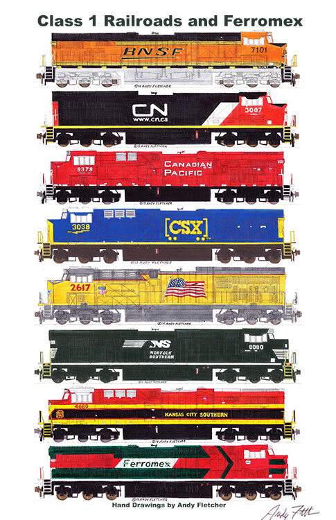  Guerrero ポスター Class 1 Railroad Locomotives 11