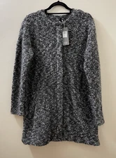 NWT $428 Eileen Fisher Ash Pebbly Wool Mohair Round Neck Jacket M L XL