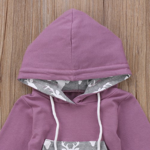 Newborn Baby Boy Girl Deer Romper Hooded Tops Pants 2Pcs Outfits Set Clothes - Picture 3 of 7