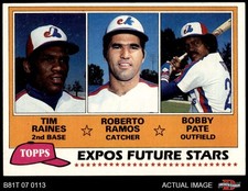 1981 Topps #479 Tim Raines / Roberto Ramos / Bob Pate Expos HOF RC 7 - NM