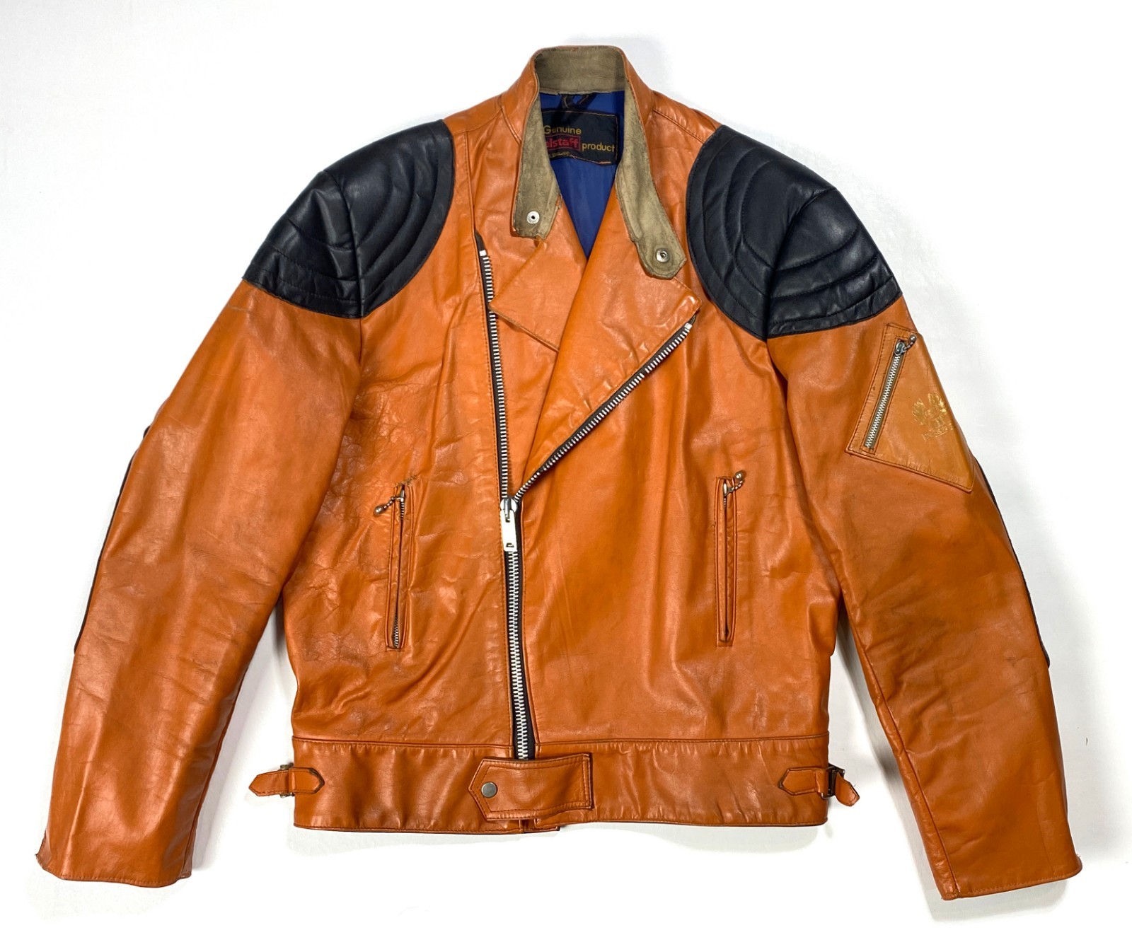 Vintage 70s Belstaff Leather Motorcycle Jacket - … - image 1