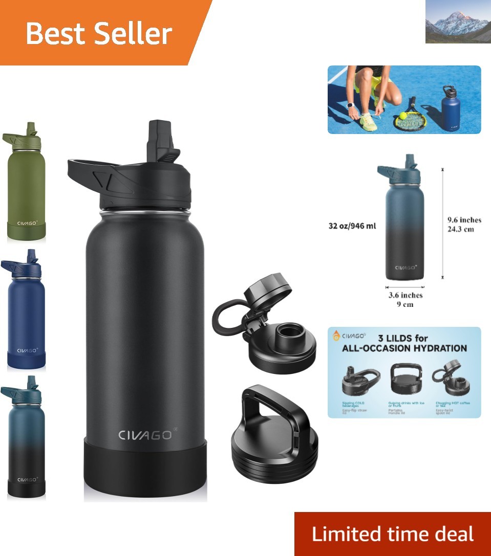 With Straw, Wide Mouth & Leak-proof Lids