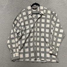 Vtg Jaymar Sportswear Shirt Mens L Biege Geometric Dagger Collar 70's Disco