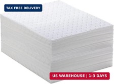 Spill Absorbent Pads 15" x 20" Heavyweight Oil Absorbing Mats,White Absorbing...