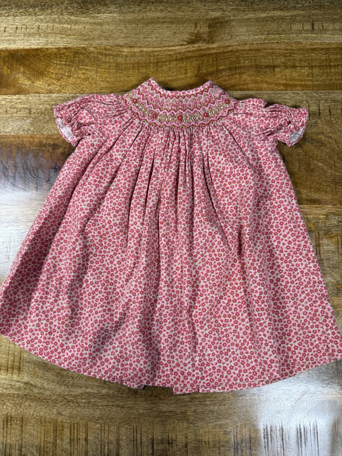 Girls Hand Smocked Floral Dress 24M Pink Cottagecore Heirloom Boutique Style