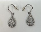925 Sterling Silver Filigree Teardrop Dangle Earrings 1.4g — photo 4