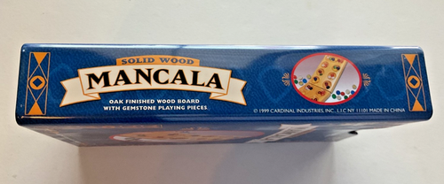 VTG MANCALA Solid Wood Board Game with Gemstone pieces in tin box Strategy 1999 - Picture 4 of 14