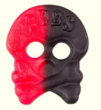 Rasberry Licorice Skulls Bubs Full Box 8.75 lbs from Sweden Great for Halloween