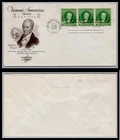 US FDC # 884 1c Gilbert Stuart  ArtCraft strip of 3  1940, 9Q3066