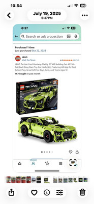 LEGO Technic Ford Mustang Shelby GT500 42138 Pull Back AR App Light Kit Set