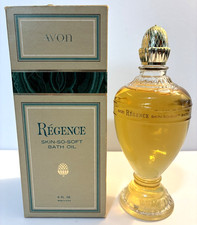 Vtg Avon Regence Skin So Soft Bath Oil Full Glass Bottle in Box New Old Stock