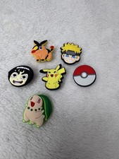 Lot of 6 Jibblitz Shoe Charms for Crocs Pok mon/Naruto Theme CLEAN/MINT
