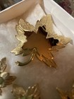 Vintage Monet 4 piece set. signed, 2 pins and clip on earrings.  Fall leaves — photo 2