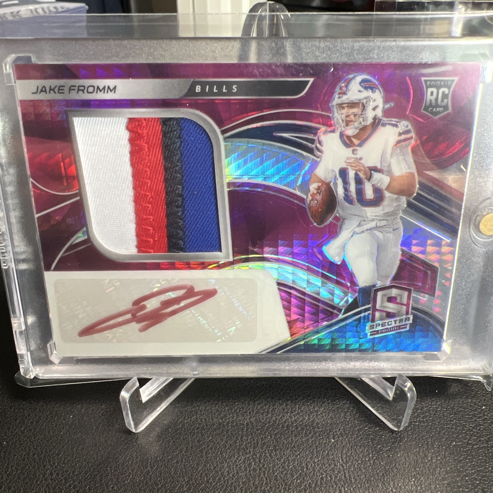 Jake Fromm Panini Spectra #206 Patch Autograph-Neon Pink
