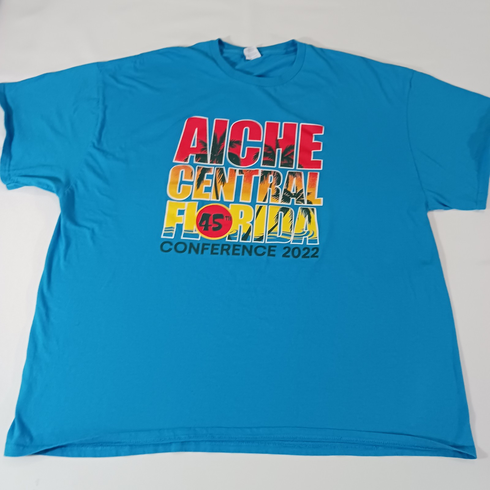 Port & Company AICHE CENTRAL FLORIDA Men's Blue Cotton Graphic T-Shirt Size 3XL