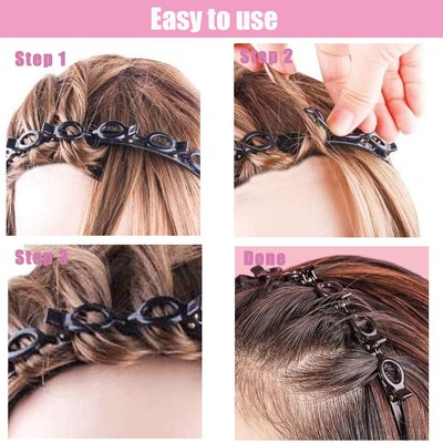 2 Pièces Bangs Hairpin, Double Bangs Coiffure épingle, Braid Hairband