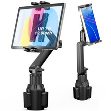 Cup Holder Car Tablet Mount, Ipad Cup Holder Car Mount with 15" Adjustable Ar...