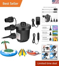 Air Pump for Inflatables, Portable Quick-Fill Electric Air Mattress Pump with...