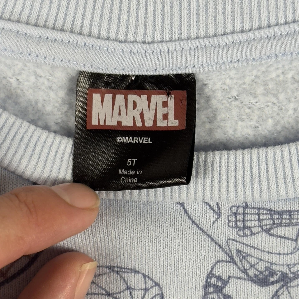 Sudadera Marvel Spider-Man Miles Morales Niños 5T Azul Cuello Redondo Estampado Completo Foto 3 de 4
