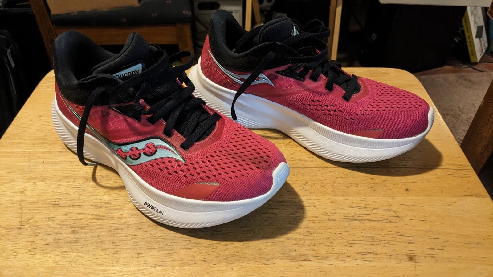 Scarpe da corsa Saucony donna Ride 16 atletiche in rete sintetica PwrRun FormFit taglia 6