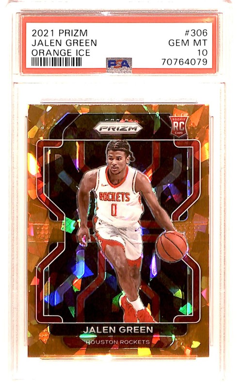 2021-22 Panini Prizm Orange Ice Jalen Green Rookie #306 PSA 10 ES6