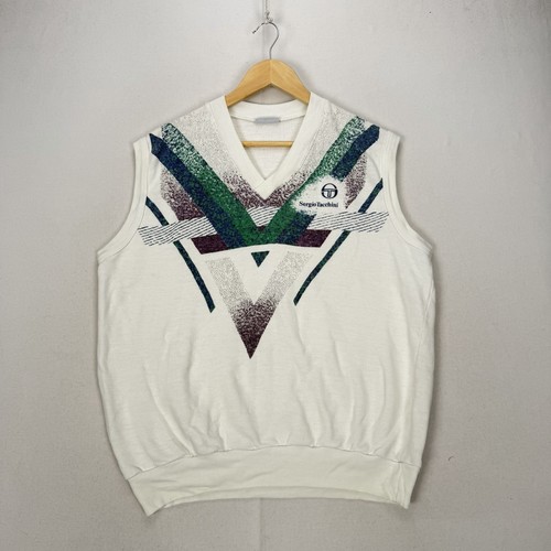 Sergio Tacchini, Sergio Tacchini Tennis Sweater Vest Jumper Sweatshirt Vintage 80s Pete Sampras