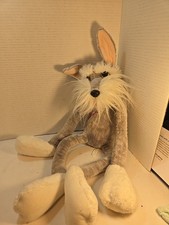 Russ Plush 26  Schnauzer Dog Long Legs Hook  Loop Hanger Paws Stuffed Toy