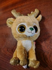 Ty Glitzy the Christmas Reindeer  Beanie Boo 6" Plush Gold Glitter 2018 No Tag