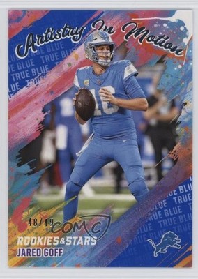 2025 Panini Rookies & Stars Artistry in Motion True Blue /49 Jared Goff #6 1f60