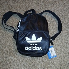 ADIDAS Originals Mini Backpack Black White Trefoil Logo Small Travel School NWT