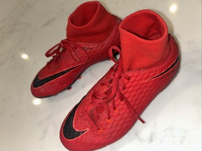 Nike Hypervenom Feron 3 US Youth 4 Soccer FG Cleats Red And Black - Pre-Owned