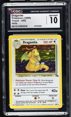 Dragonite (Unlimited) graded CGC 10 for sale on eBay