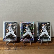 2025 Topps Chrome Update - Shane Bieber LOT (3) Wave Refractor, Base Blue Jays