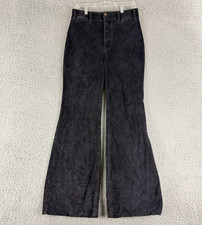 Free People We The Free Pants Womens 30 Black Corduroy High Rise Flare Wide Leg
