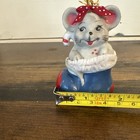Vintage Christmas Mouse Bell Ornament Blue Boot Stocking Holiday 1986 Giftco — photo 9