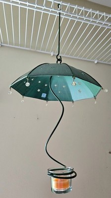 PARTYLITE April Showers umbrella shabby chic outdoor patio votive candle holder