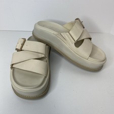 Chaco Women's 7M Sandals Ivory Townes Slide Midform Angora Shoes JCH109394