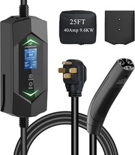 Level 2 Ev Charger for Tesla,NACS Ev Charger with 25ft ETL Listed Cord,6A-40A Ad