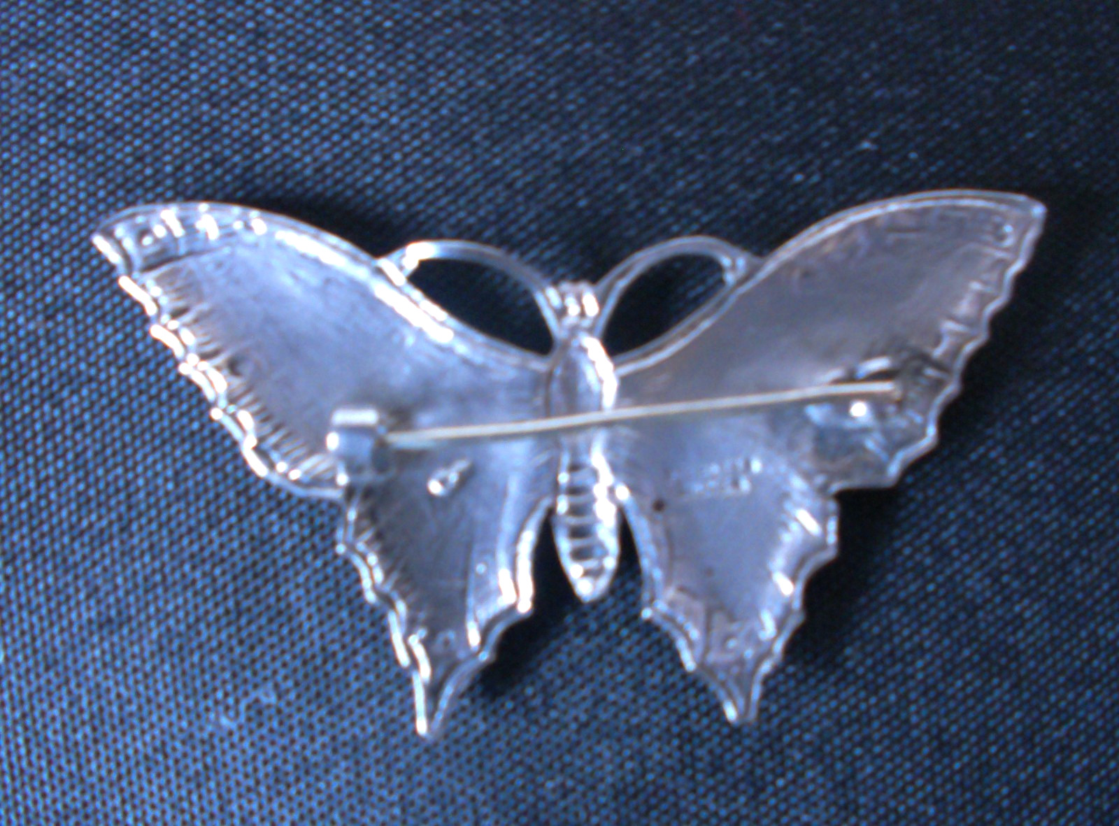 Antique Large Solid Silver Enameled Butterfly Dat… - image 6