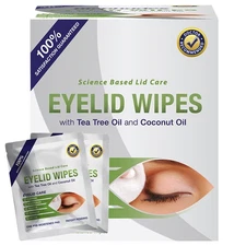 Tea Tree & Coconut Oil Eyelid Wipes - 30 Natural Cleansing Wipes