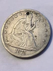 1875 S Seated Liberty Half Dollar Holed Good Details Jewelry Coin Free Ship