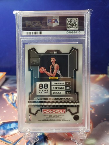 2023 Panini Prizm Monopoly #81 Victor Wembanyama RC PSA 6 Spurs  - Picture 2 of 2