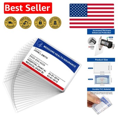 Versatile 6 Pack of Water-Resistant Card Protectors - Ideal for Medicare, Credit