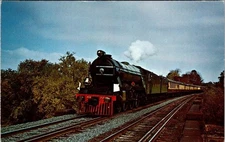 1969 Flying Scotsman Steam Train over Farmington River Bridge Postcard