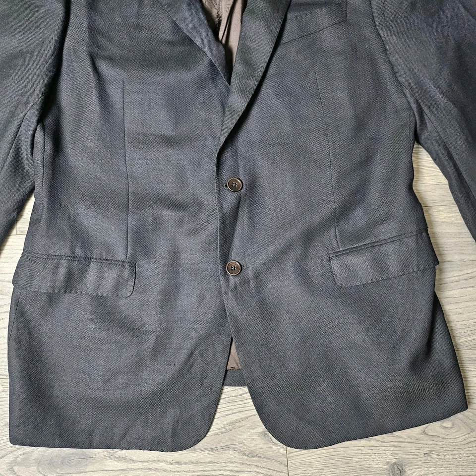 Armani Collezioni G Line Wool Blend Blazer Men's Size 44 Regular Black Good Cndt - Image 3 of 4