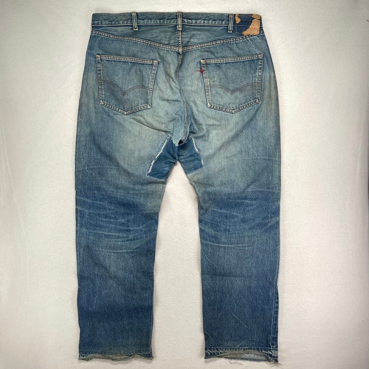 LEVI’S / 80's 501 repair denim pants Vintage 80s Levi's Selvedge Jeans 501 Mens 44x34 Faded Distressed