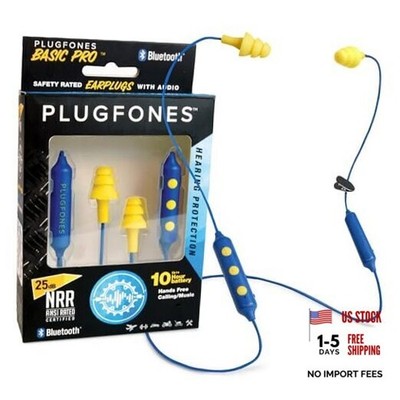 Basic Pro Earplug Headphones - Wireless Bluetooth in-Ear Earplug - Blue, Yellow