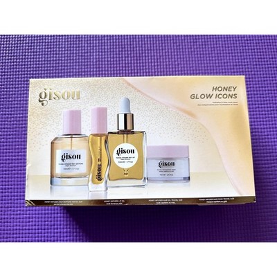 New $145 Gisou Honey Glow Icons Hydration Set Hair Lip Oil Perfume Mask